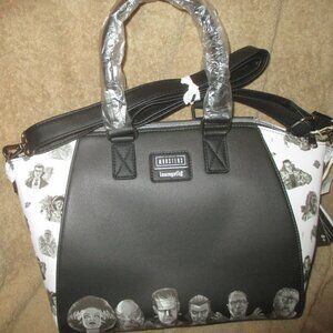 Loungefly X Universal Monsters Black and White Crossbody Purse- NEW